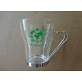 glass coffee cup with metal holder with stainless steel handle